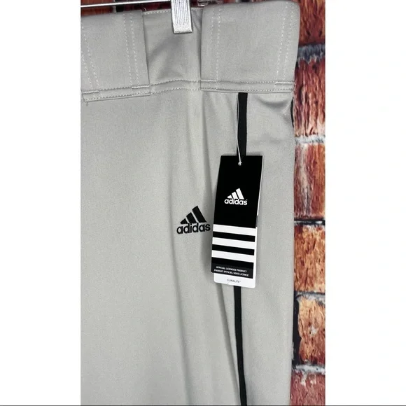 NWT Adidas Phenom Climalite Men's XL Slim Cleat Cut Piped Baseball Pants Gray - Picture 2 of 4